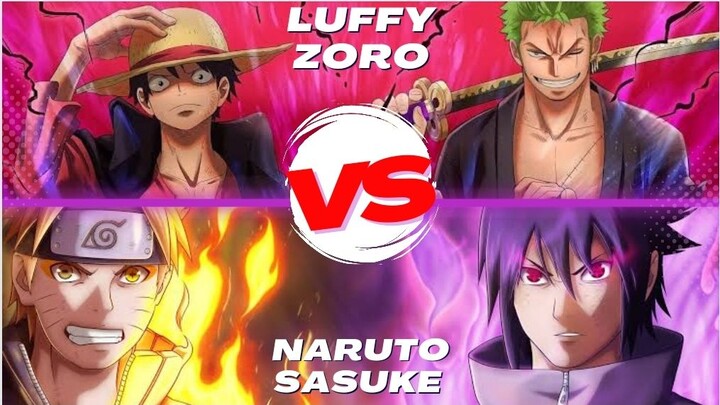 LUFFY X ZORO VS NARUTO X SASUKE | JUMP FORCE MUGEN