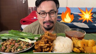 CHICKEN FEET CURRY || MAKAN KALEJA METPA || PORK CURRY MUKBANG|| CHICKEN FEET EATING CHALLENGE