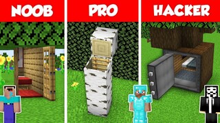 INSIDE TREE BASE WOOD HOUSE BUILD CHALLENGE - NOOB vs PRO vs HACKER / Minecraft Battle Animation