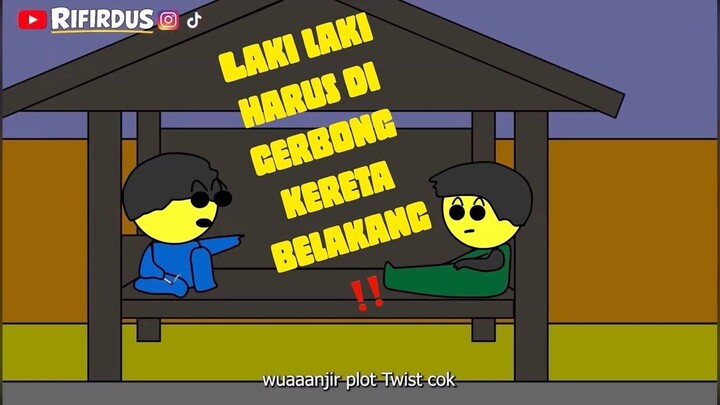 cowok naik kereta harus di gerbong belakang