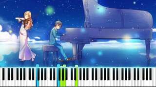 四月は君の嘘 / Your Lie in April OST - "My Truth ~Rondo Capriccioso~" (Synthesia Piano Tutorial - ピアノ)