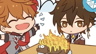 [Genshin Impact Shengman/Zhongli & Young Master] This time it is Young Master's turn to celebrate Zhongli's birthday, but the number of candles....