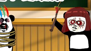 Guru baru menetapkan peraturan. Siswa yang tidak mematuhi akan digantung di kipas angin.