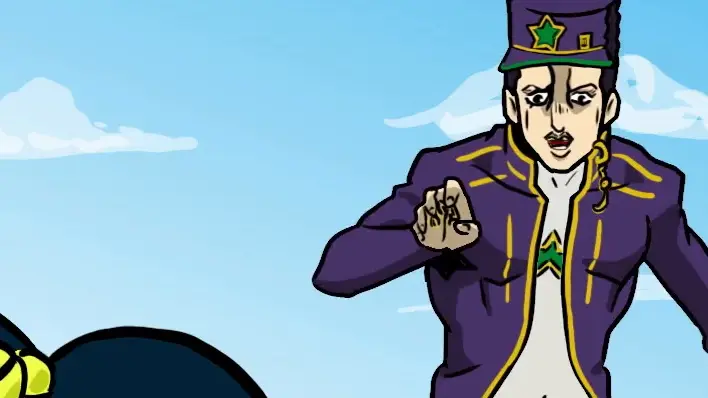 Jotaro and Xu Lun who learned about the animation of the Sea of Stone (Jotaro educated his daughter)