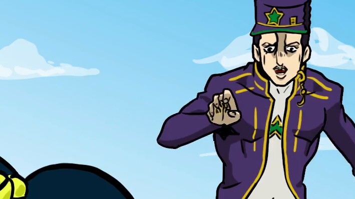 Jotaro and Xu Lun who learned about the animation of the Sea of Stone (Jotaro educated his daughter)