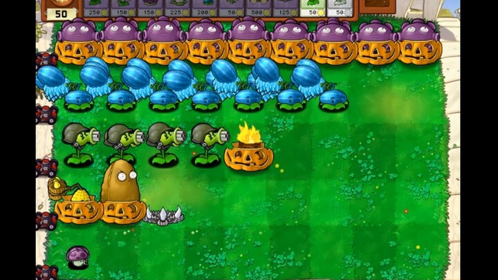 Which lane can defeat three 50,000-health Football Zombies?? #3
