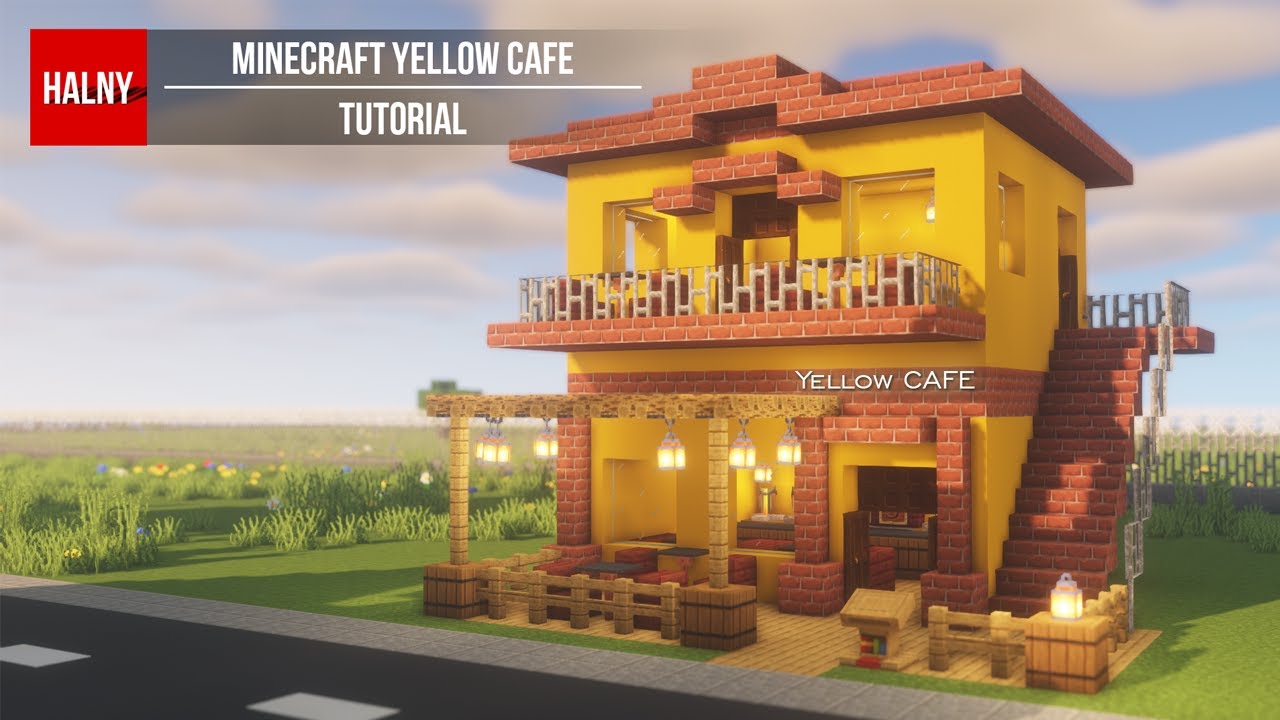Cute Yellow Cafe For Minecraft 1 19 Bilibili