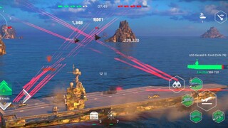 Modern Warships: USS GERALD R. FORD with Full LASER Air Defense. online match gameplay.