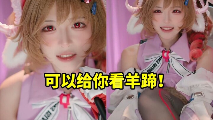 Rabbit Girl as a lamb cosplay gets asked in the comments if there are any perks to playing Minecraft