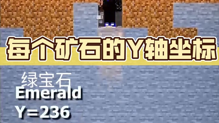 每个矿石的y轴坐标。