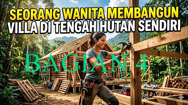 seorang wanita membangun villa di tengah hutan sendirian