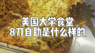 Makan di kantin universitas AS dengan prasmanan 8 dolar | Daging babi gorengnya enak sekali