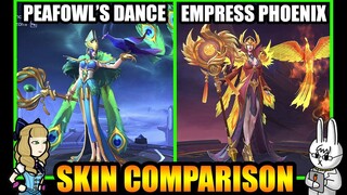 PHARSA EMPRESS PHOENIX EPIC SKIN EFFECTS VS. PEAFOWL'S DANCE - MLBB SKIN COMPARISON SERIES