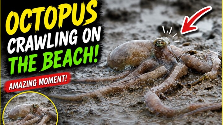 🐙 Octopus Crawling on the Beach! 😱 | Amazing Ocean Moment