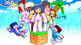 10 Friends On ONE BLOCK In Minecraft!