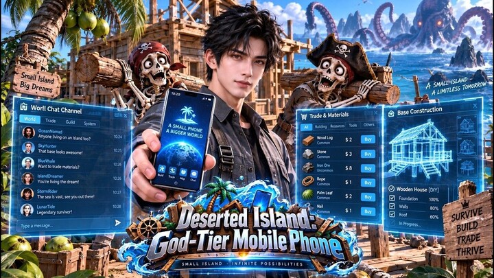 【DUB】New island survival anime! Watch me build a sea empire & rule the seas with just a phone #anime