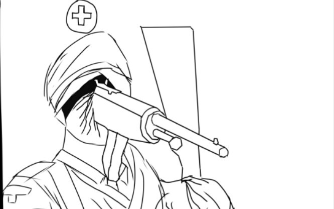 The one outside the door is clearly… a medic!