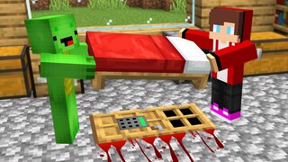 Why Mikey and JJ Hid Scary Secret Door Under Bed in Minecraft ? Thanks to Maizen JJ and Mikey