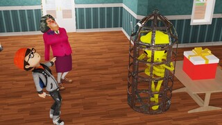 Scary Teacher 3D, Skelly is captured by Nick and Miss T | Funny animation #CrossoverGamePlay