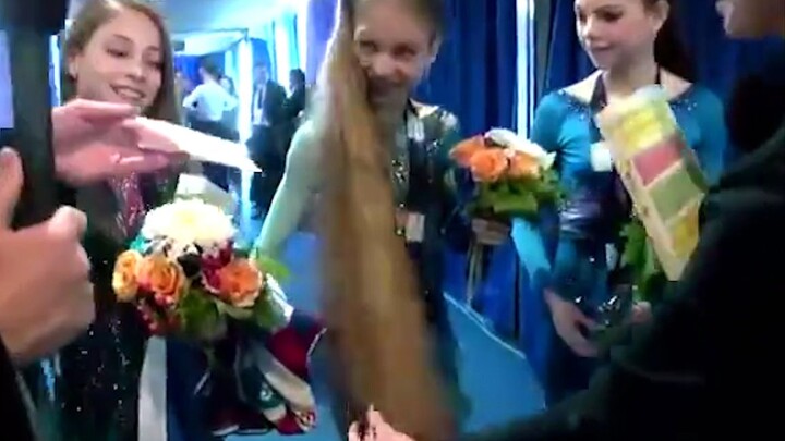 The host was stunned by Sasha's long hair!!