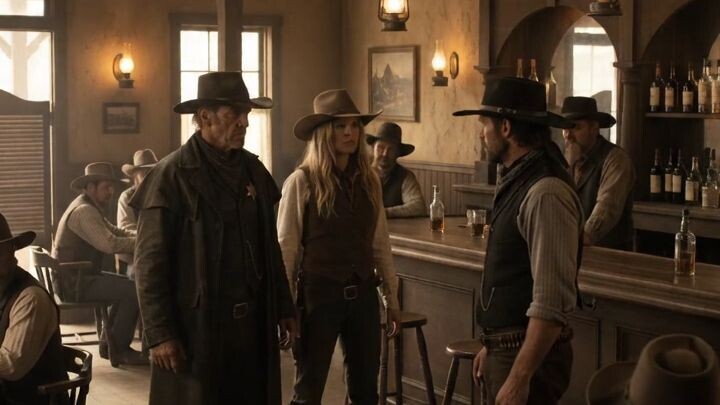 Sheriff Confronts Django In Saloon. 🤠