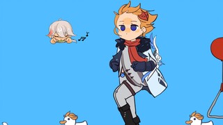 [Genshin Impact Trace/Handwritten] Tartaglia's strong wind and big back hair, the winter wind is so 