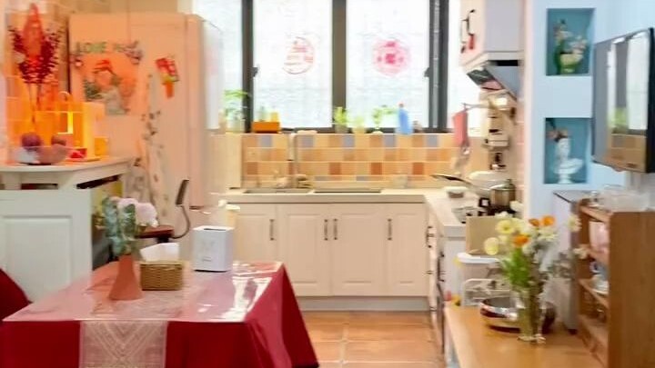 Room tour 89 m² tanpa cut丨Ruang tamu, ruang makan, dan dapur ala istana dongeng