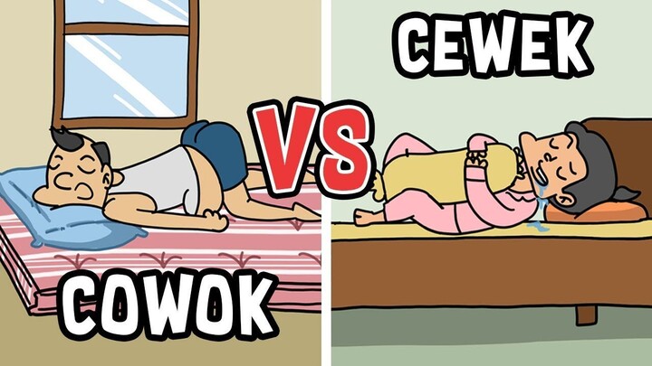 CEWEK VS COWOK Saat TIDUR  Kartun Acing Lucu