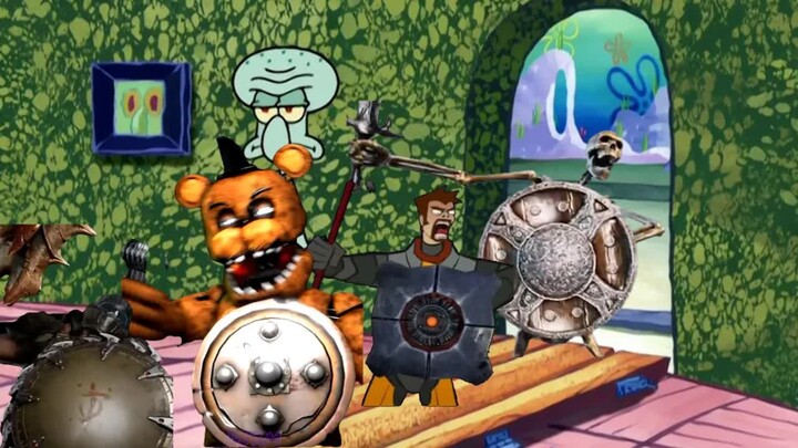 Anh Bạch Tuộc xua đuổi từng kẻ gõ khiên ra khỏi nhà.