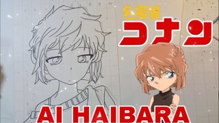 menggambar ai Haibara ,anime detektif conan