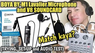 How to use BOYA LAVALIER MIC on V8 SOUNDCARD (Tutorial set-up and Audio Test)