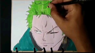 cara simple gamabr figure zoro dalam anime one piece🤗🤗🤗