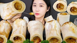 [ONHWA] 美味牛骨髓 咀嚼音!🦴 好不容易吃到...😭 烤骨髓