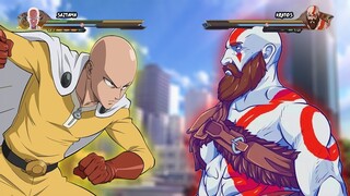 SAITAMA MODE SERIUS VS KRATOS 100% | Anime Mugen