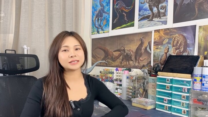 Kelinci membuat dinosaurus! Berbagi lukisan mata dinosaurus yang sangat realistis