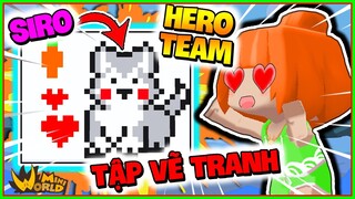 KAMUI TẬP VẼ HÌNH CHÓ SÓI SIRO TRONG MINI WORLD | THỬ THÁCH 24H VẼ HÌNH HERO TEAM #1
