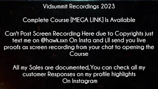 Vidsummit Recordings 2023 Course download