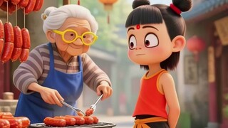 小哪吒乱吃陌生人的东西，被抓起来了