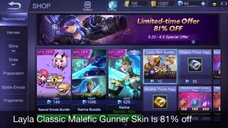 Layla Classic Malefic Gunner Skin at 81% Off | Cheapest Layla Skin