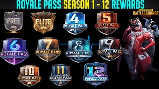 Pubg Mobile Royale Pass Season 1-12 Rewards