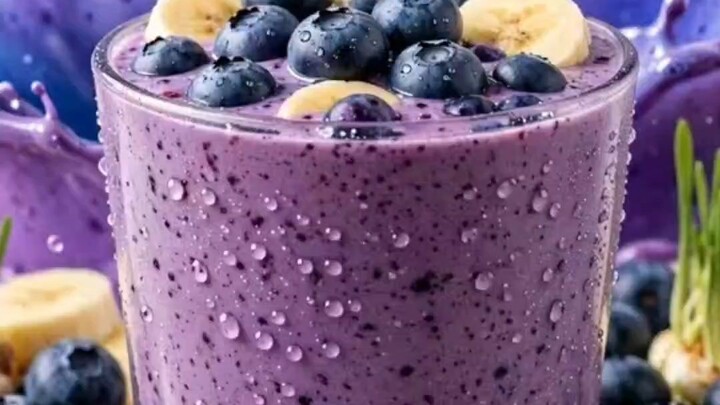 🫐 Blueberry Smoothie | اسموتی بلوبری باجوانه گندم