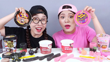 อาหารสีชมพู VS ความท้าทายอาหารดำ โดนา DONA Mukbang