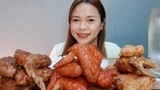 BUFFALO WINGS SOY GARLIC CHICKEN WINGS AND PARMESAN CHICKEN WINGS MUKBANG