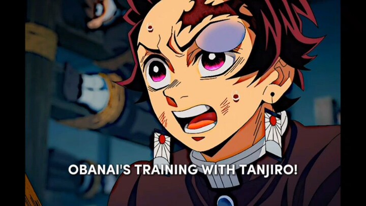 tanjiro taining with obanai 😎