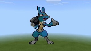 [SPEED X8] MAKING LUCARIO PIXEL ART IN MCPE