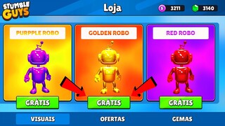 VOCÊ NÃO VIU ISSO 😱 CHEGOU AGORA A NOVA SKIN SECRETA ESPECIAL DO ROBÔ DOURADO NO STUMBLE GUYS 😱