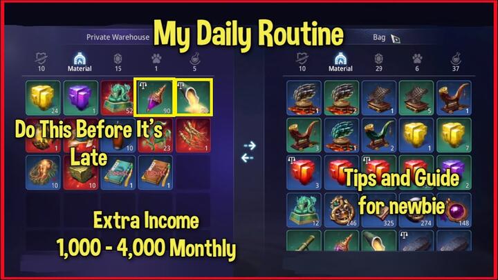 Mir4 Daily Routine for Newbie and Extra income Monthly ( tagalog )