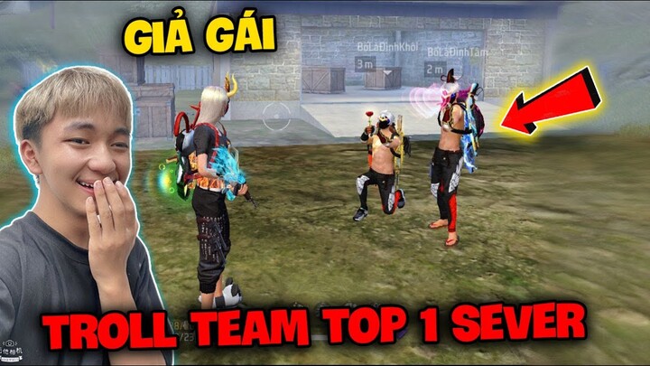 FREE FIRE | Hùng Mõm "Giả Gái" Chơi Cùng Team Top 1 Sever, Và Cái Kết !!!