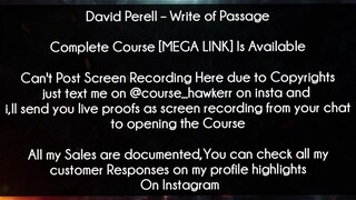 David Perell Course Write of Passage Download