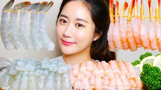 [ONHWA] Raw shrimp vs. raw sweet shrimp chewing sound! Which shrimp tastes better?